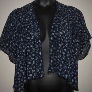 Blue Floral Kimono Coverup